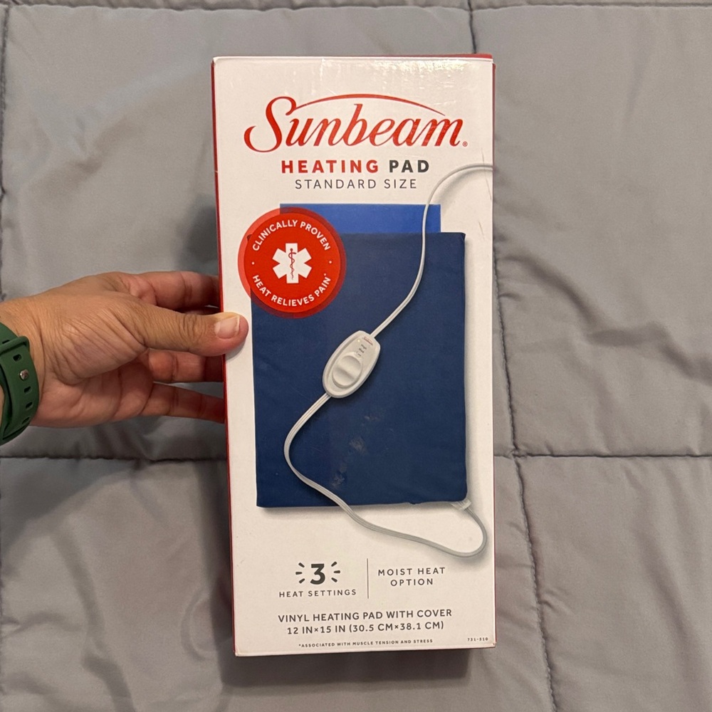 Sunbeam Blue Thermal Heating Pad - Picture 2 of 4